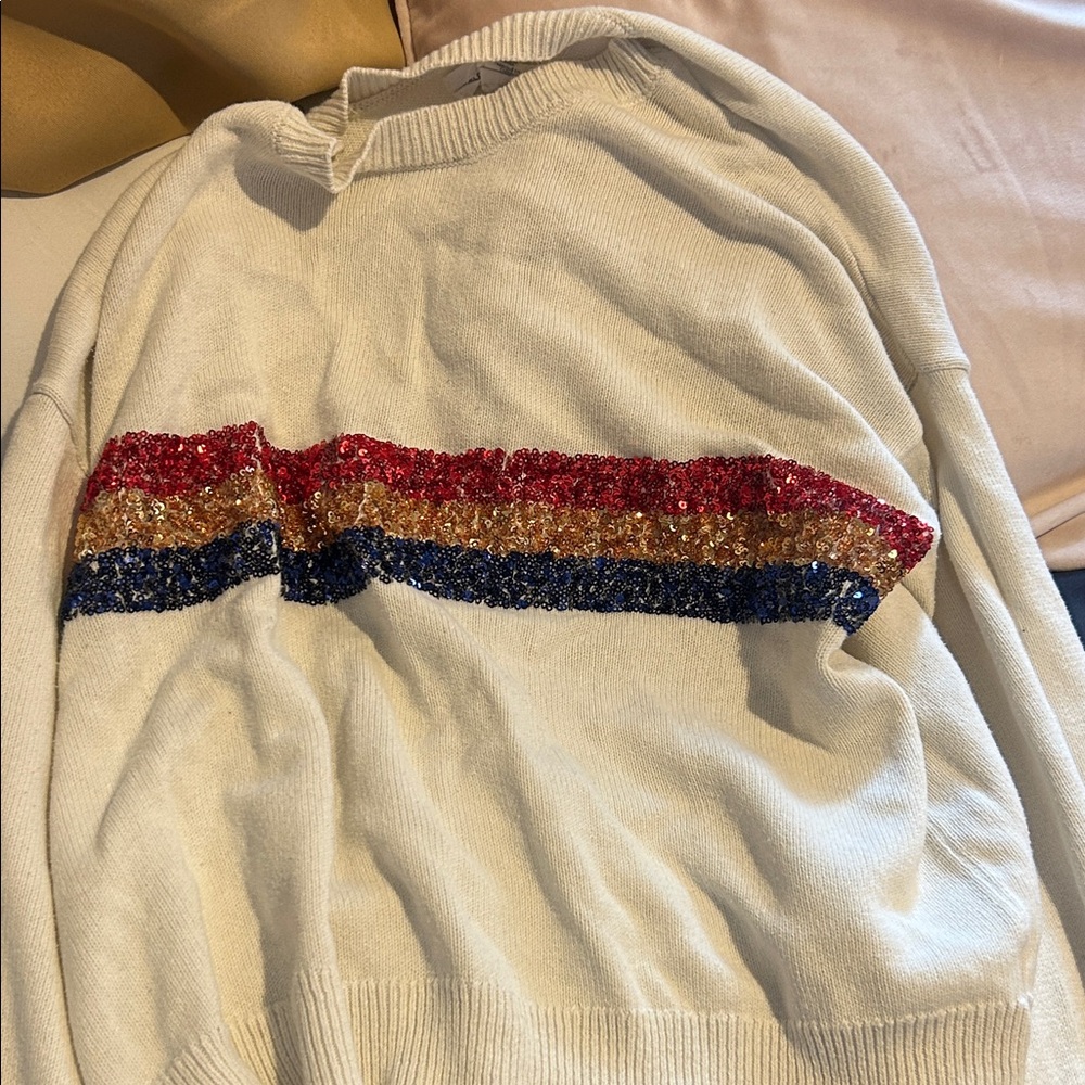 Striped Sequin Sweater